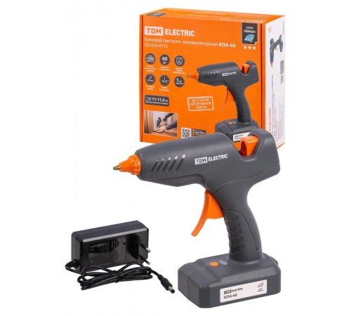 Клеевой пистолет аккумуляторный КПА-60, 11,3 мм, 12В, 2,2 А*ч Li-Ion, 60 Вт, Т=220 С "Алмаз"  SQ1024-0110  TDM