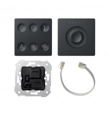 Комплект 6-кл сенсорн.выкл.+ сенс.регулятор, с тематич. маркиров. Т1, LON, графит  8000673-038  Simon