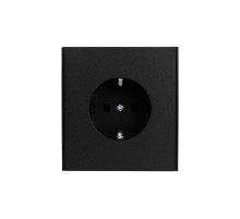 Розетка STRONG 1-ая с/з с/у, со шторками 16А антрацит  KR-78-0701-5  Kranz