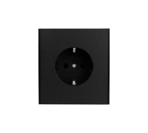 Розетка STRONG 1-ая с/з с/у, со шторками 16А антрацит  KR-78-0701-5  Kranz