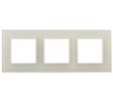 14-5103-02 Рамка на 3 поста, стекло, Эра Elegance, сл.кость+сл.к  Б0034507  ЭРА