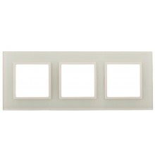 14-5103-02 Рамка на 3 поста, стекло, Эра Elegance, сл.кость+сл.к  Б0034507  ЭРА