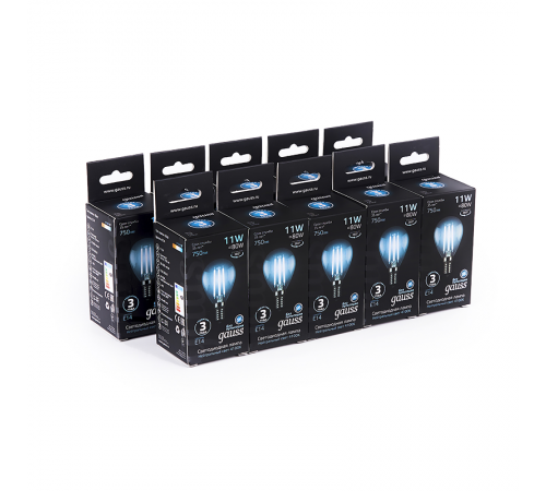 Лампа светодиодная Black LED Filament Шар E14 11W 750lm 4100K  105801211  Gauss