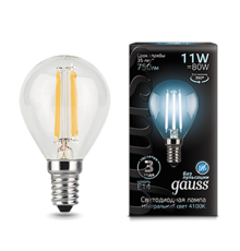 Лампа светодиодная Black LED Filament Шар E14 11W 750lm 4100K  105801211  Gauss