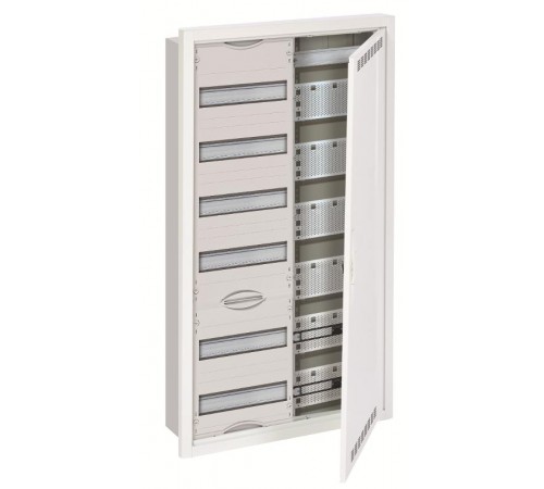 Шкаф 72М в нишу с медиапанелями 984х560х120 с расстоянием между DIN-рейками 125 мм и самозажимными клеммами N/PE и дверью с вент. отверстиями U62MML 