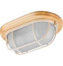 Светильник накладной пылевлагозащищенный под лампу НБО 04-60-012 220V 60Вт Е27 IP54 дерево, клен, овал, с решеткой  11572  FERON