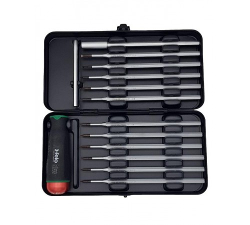 Отвертка c регулировкой крутящего момента Серия Nm 0,6-1,5 с набором насадок 12 шт в кейсе  10099116  Felo