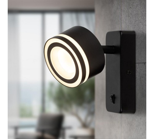 Светильник настенная подсветка  WL49 BK GX53 IP20 черный  Б0059814  ЭРА