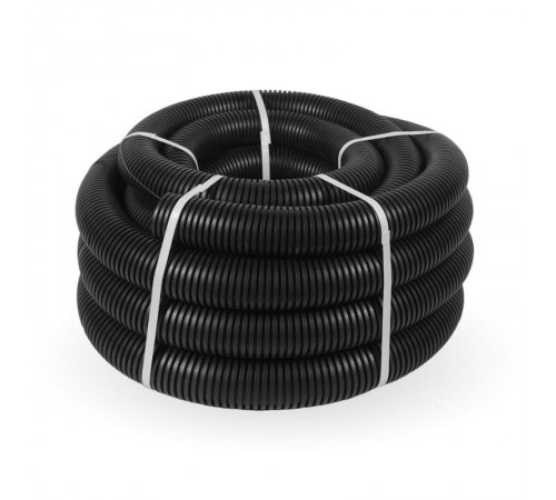Труба гофрированная ПНД лёгкая 350 Н черная с/з д63 (15м/360м уп/пал) безгалогенная (HF) стойкая к УФ   161562  Промрукав