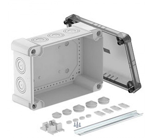 Распределительная коробка X25, IP 67, 286х202х126 мм, с прозрачной крышкой и DIN-рейкой  2005104  OBO Bettermann