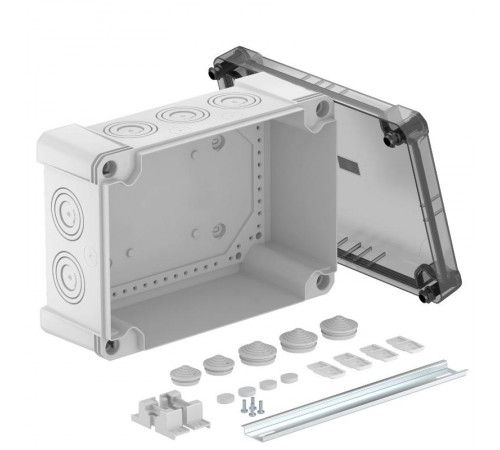 Распределительная коробка X25, IP 67, 286х202х126 мм, с прозрачной крышкой и DIN-рейкой  2005104  OBO Bettermann