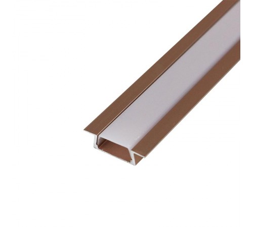 Комплект врезного алюминиевого профиля с рассеивателем, 22х6мм, 1м, розовое золото  146-405-3  REXANT