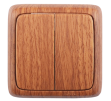 Выключатель открытой установки, двухклавишный, цвет дуб  ВА16-151-05  HEGEL