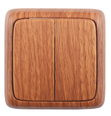 Выключатель открытой установки, двухклавишный, цвет дуб  ВА10-151-05  HEGEL