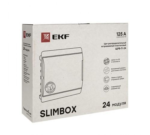 Щит распределительный встраиваемый ЩРВ-П-24 "SlimBox" IP41 PROxima  sb-v-24  EKF