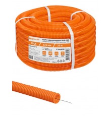 Труба гофрированная ПНД d 25 с зондом (25 м) легкая 350Н оранжевая  SQ0413-2513  TDM
