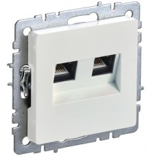 BRITE Розетка двойная RJ11+RJ45 кат.5E РК/Т12-БрЖ жемчужный   BR-KT20-O-1-K36  IEK
