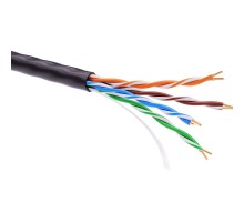 Кабель витая пара кат. 5E неэкранированный U/UTP, 4 пары, светостабилизированный ПЭ, цвет внешней оболочки черный, коробка 305 м  RN5EUUKPEBK  DKC