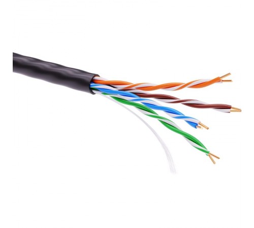 Кабель витая пара кат. 5E неэкранированный U/UTP, 4 пары, светостабилизированный ПЭ, цвет внешней оболочки черный, коробка 305 м  RN5EUUKPEBK  DKC