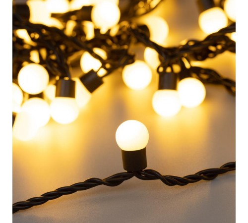 Светодиодная гирлянда ARD-BALL-CLASSIC-D17.5-10000-BLACK-100LED WARM (230V, 7W)  025584  Arlight