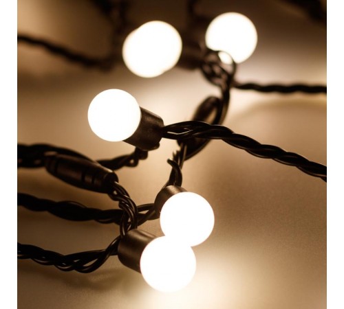 Светодиодная гирлянда ARD-BALL-CLASSIC-D17.5-10000-BLACK-100LED WARM (230V, 7W)  025584  Arlight