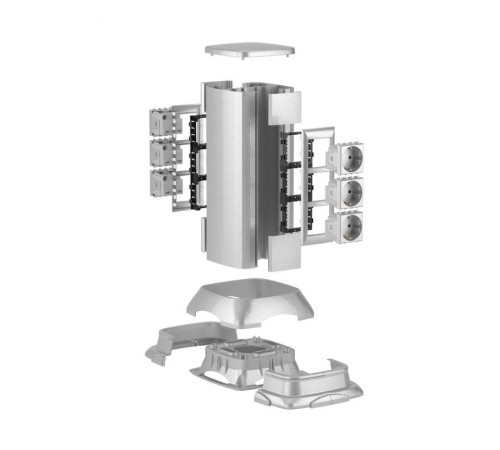 Миниколонна алюминиевая, 0.35м, цвет серый металлик  19531  DKC