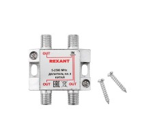 ДЕЛИТЕЛЬ  ТВ  х 3 под F разъём 5-2500 МГц "СПУТНИК"  05-6202  REXANT