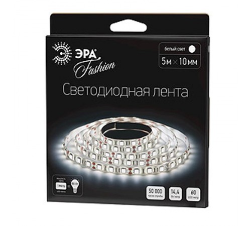 Лента светодиодная LS5050-14,4-60-12-6500K-IP20-1 year-5m  C0043045  ЭРА