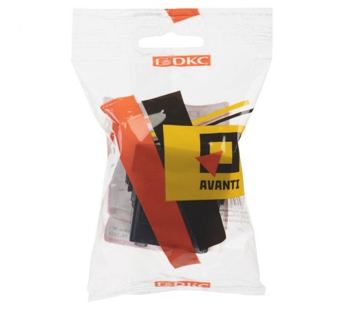 Розетка с крышкой "Черный квадрат", 2P+E, с з/ш, "Avanti", 2 мод.  4402012  DKC