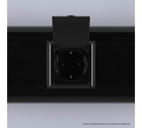 Розетка с крышкой "Черный квадрат", 2P+E, с з/ш, "Avanti", 2 мод.  4402012  DKC