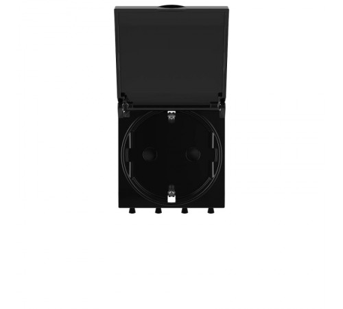 Розетка с крышкой "Черный квадрат", 2P+E, с з/ш, "Avanti", 2 мод.  4402012  DKC