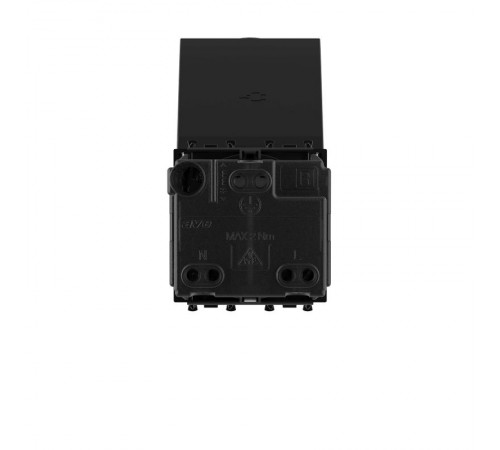 Розетка с крышкой "Черный квадрат", 2P+E, с з/ш, "Avanti", 2 мод.  4402012  DKC