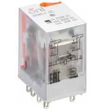 Реле интерфейсное ORM-1 2C 220В AC с LED и тест. кнопкой ONI  ORM-1-2C-AC220V-L-B  ONI