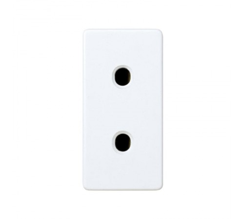 Simon 27 Розетка двухполюсная б/з, с защитными шторками, узкий модуль, S27, белый  27431-64  Simon