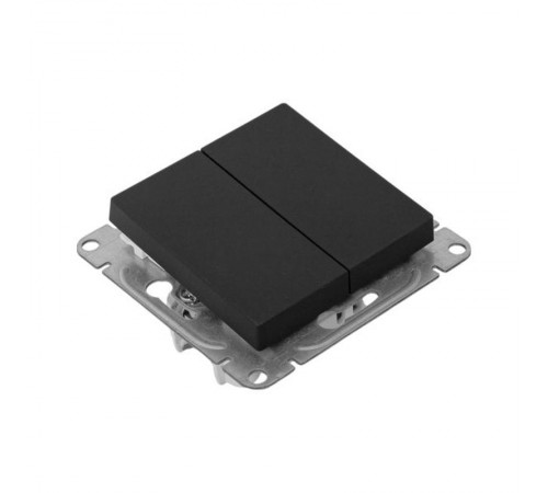 Механизм выключателя, двухклавишный, кнопочный, чёрный Эпика EKF  UP1-SWB-23  EKF