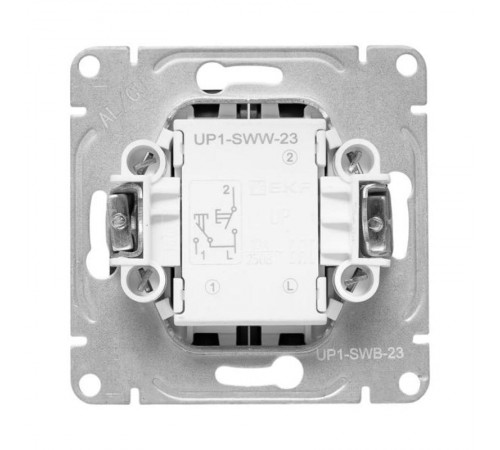 Механизм выключателя, двухклавишный, кнопочный, чёрный Эпика EKF  UP1-SWB-23  EKF