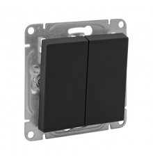 Механизм выключателя, двухклавишный, кнопочный, чёрный Эпика EKF  UP1-SWB-23  EKF