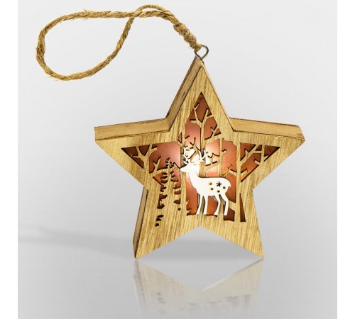 Деревянная фигурка с подсветкой "Звездочка" 24*13*3,6 см  504-022  NEON-NIGHT