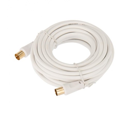 Шнур ТВ гнездо - ТВ штекер, длина 7 метров, белый  18-0006  REXANT