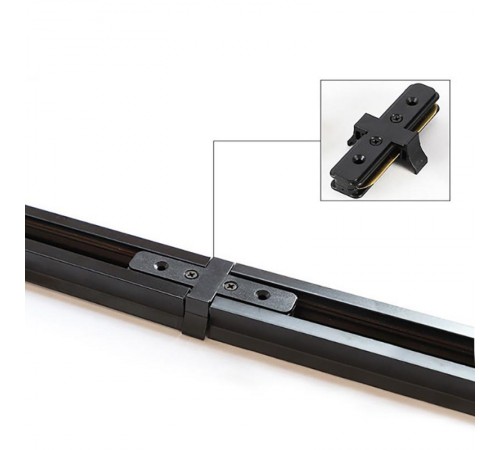 Коннектор для однофазного шинопровода LD1000 прямой черный  10324  FERON