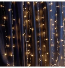 Гирлянда - занавес CL21  320 диодов  2700K , 3*2м + 3м IP44 прозрачный шнур  32338  FERON