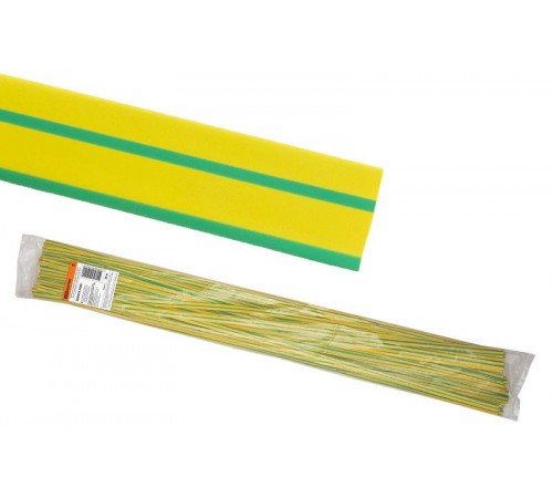 Термоусаживаемая трубка ТУТнг 30/15 желто-зеленая по 1м (25 м/упак)  SQ0518-0280  TDM