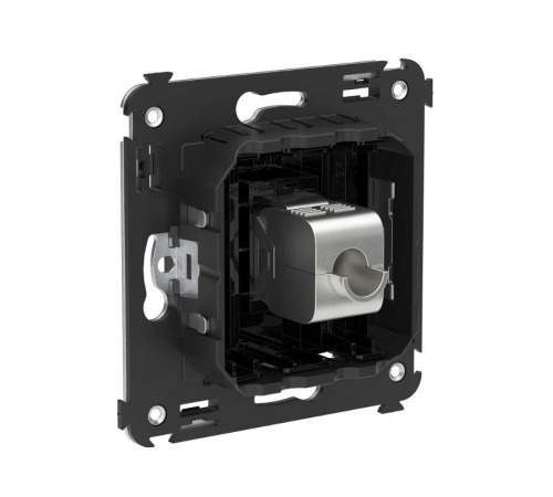 Компьютерная розетка RJ-45 без шторки в стену, кат.5e одинарная экранированная, "Avanti", "Черный квадрат"  4402763  DKC