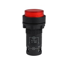 Кнопка с подсветкой OptiSignal Compact D22 C7-PL-B401 красная 1НЗ 24 В AC/DC XB7NW34B2  362091  КЭАЗ