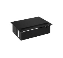 Simon S400 Врезной розеточный блок с крышкой, ввод щетка, 3x2P+E, 1 пустое отверстие, черный, Simon 400  44403000-138  Simon