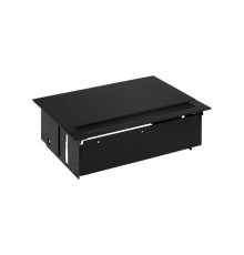 Simon S400 Врезной розеточный блок с крышкой, ввод щетка, 3x2P+E, 1 пустое отверстие, черный, Simon 400  44403000-138  Simon