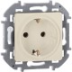 Inspiria Слоновая кость Розетка с заземлением С/У со шторками 16А без рамки  673731  Legrand