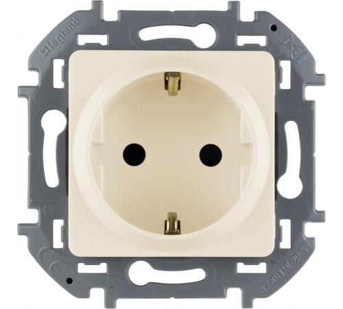 Inspiria Слоновая кость Розетка с заземлением С/У со шторками 16А без рамки  673731  Legrand