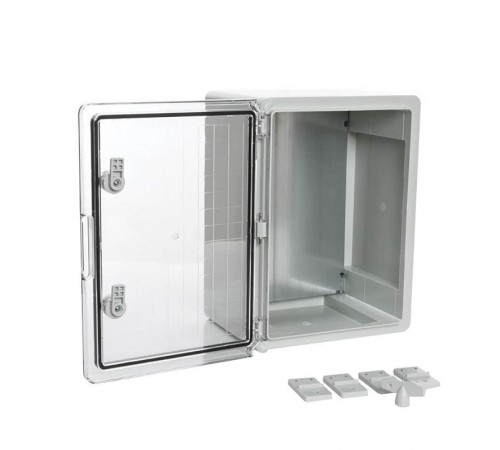 Корпус пластиковый с монтажной панелью ЩМП IP65 прозрачная дверь 400х300х220  PR08.26512  Промрукав