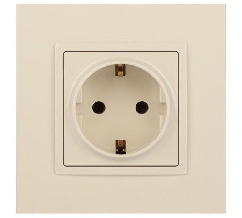14-2101-02 Розетка с заземлением, 16A-250В, IP20, Эра Elegance, сл.кость  Б0034265  ЭРА